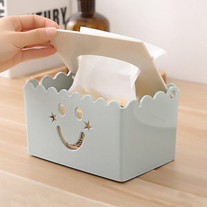 Boîte à mouchoirs avec motif visage souriant, en plastique, style mignon, pour salon, usage polyvalent - Product Image 3