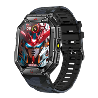 Reloj Deportivo para Exteriores KR82, Pantalla Grande HD, Llamadas por BT, Resistente al Agua 1ATM, con Linterna, Brújula, Monitoreo de Salud, Reloj Inteligente para Hombre