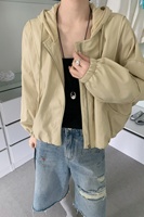 Blouson bomber court en similicuir PU écologique pour femme, coupe ample, à capuche, pour l'automne