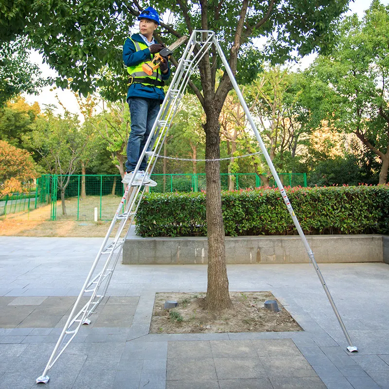 Échelle de jardin en aluminium Échelle pliante légère de haute sécurité pouvant être utilisée pour la cueillette de cerises