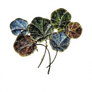 Luxury Lotus Leaf Metal <b>Wall</b> Art Sculpture Decorative <b>Wall</b> Mount Hanging Centerpiece for Living Room Bedroom Home Office Decor - Product Image 1