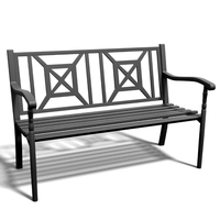 Banc de jardin moderne en fer noir pliable, écologique, durable, à énergie solaire, pour parc, arbre, extérieur