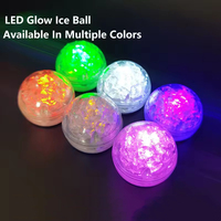 Cubo di Ghiaccio LED Luminoso Rotondo Lampeggiante che si Illumina al Buio per Decorazioni di Bar, Club, Matrimoni e Feste