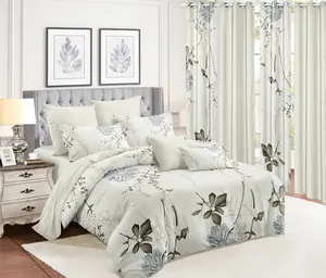 Printed Microfiber Bedding Set Comforter Set With Matching Curtains Cheap Price Room Set