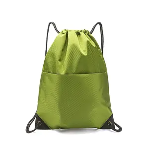 Gran oferta, bolsa de gimnasio promocional Oxford Sport Cinch Sack, mochila de nailon impermeable para exteriores, mochila con cordón, bolsa con logotipos personalizados