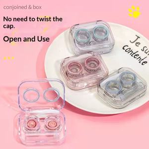 Lentes de Contacto de Plástico Ligeras y Coloridas, Prácticas, Portátiles, Reutilizables, Ecológicas, en Caja, <span class=keywords><strong>Colores</strong></span> Rosa y Verde, Duraderas - Product Image 1