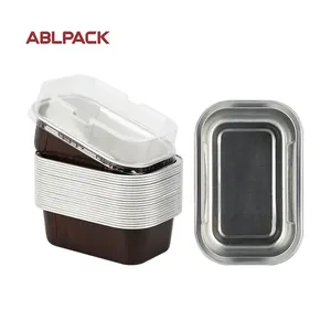 Ablpack bán buôn 168ml dùng một lần thức ăn nhanh khay nhôm lá thực phẩm khay với nhôm lá nắp khay