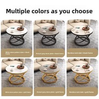 Table basse en pierre, design rond, style crème, plateau en dalle, pour salon, balcon, petit appartement, haut de gamme, nouveau modèle 2026