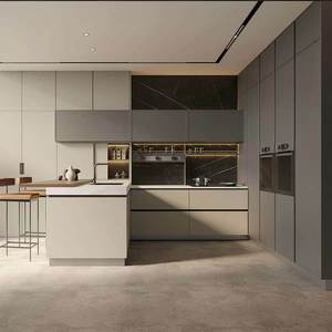 Meubles de <span class=keywords><strong>cuisine</strong></span> modernes et minimalistes en contreplaqué sur mesure avec îlot de rangement et comptoir - Product Image 3