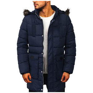 Chaqueta Parka de Invierno para Hombre, Color Sólido, Cortavientos, con Cremallera, Informal, Impermeable y Rellena de Algodón, en Venta - Product Image 1