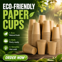 APP Biodegradable Eco-Friendly Paper Cups Multiple Ounce Sizes Single Wall Kraft Paper Global Bulk Wholesale Available for