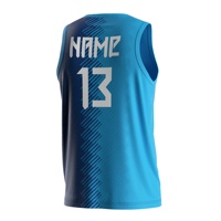 Jersey voli pria biru tanpa lengan desain klasik grosir kaus voli rompi pemanasan cepat kering