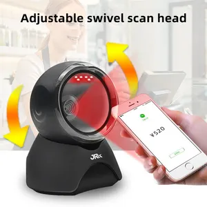 Hot Desktop Corded Qr Code Scanner Lezer 2d Qrcode Omnidirectionele Barcode Scanner Voor Supermarkt Prijs