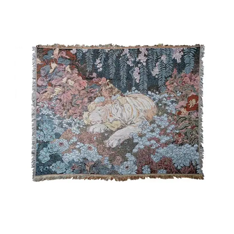 Cama De Flor Americana Sofá Decoração Boho Jacquard Cobertor Tapeçaria Personalizada Patchwork