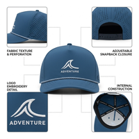 Nuovo Cappello da Golf Personalizzato 2026, Strutturato a 5 Pannelli, Snapback in Poliestere, con Cordino e Logo Ricamato 3D