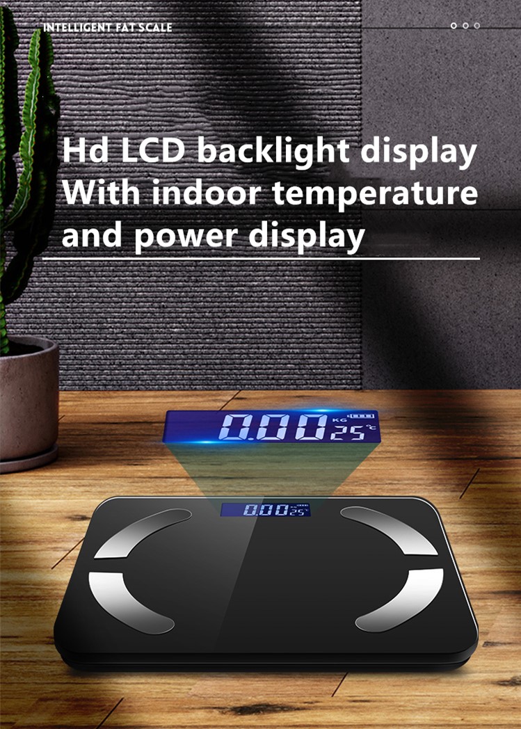 Household Weight Scale 180 kg 396 lb Digital Smart Body Fat Scales With 6 mm Tempered Glass