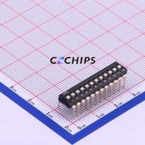 ES-12KP DIP Switch Through hole Component (THT) Switch Flat Toggle, Raised Type Single Pole Single Throw 12 2.54mm - Product Image 1