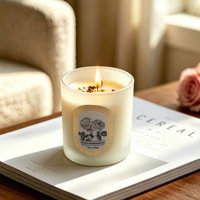 Bougie d'aromathérapie haut de gamme en cire de soja - Parfum de niche Rose Lavande Ambre pour chambre à coucher, pièce d'appoint créant une ambiance cosy
