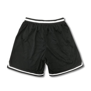 Short de basket-ball noir brodé personnalisé en maille à double épaisseur et fermeture à glissière - Product Image 4