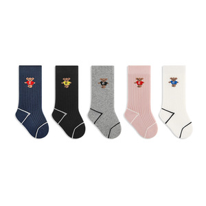 <span class=keywords><strong>Chaussettes</strong></span> mi-mollet tricotées antibactériennes à motif de dessin animé pour enfants, sans coutures, style sportif, pour garçons - Product Image 5