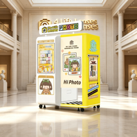 Machine de photomaton en bois multi-langues, kiosque photo vintage, photomaton fermé pour événements