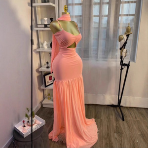 Women's Cutout Waist Maxi Dress <b>Spaghetti</b> <b>Strap</b> Convertible Scarf Sleeveless Flowy Formal Gown Dresses Fashion - Product Image 2