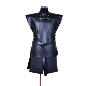 Conjunto de Disfraz Premium de <span class=keywords><strong>Jon</strong></span> <span class=keywords><strong>Snow</strong></span> GTU11, Abrigo Negro Estilo Juego de Tronos con Túnica para Hombre - Product Image 2