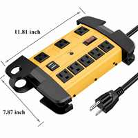 Stop Kontak Ekstensi Bersertifikasi ETL 1800J Surge Rating 15A dengan 8 Stop Kontak dan 2 Port USB untuk Penggunaan Rumah Tangga/Kegunaan Umum
