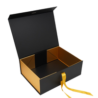 Caja de Regalo de Cartón Rígido con Cierre Magnético Impermeable de Alta Gama con Logotipo Personalizado, Cinta de Seda y Forro de Esponja