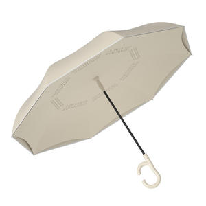 <span class=keywords><strong>Parapluie</strong></span> de voiture manuel grand avec double couche coupe-vent couleur assortie inversée femmes et hommes à long manche vêtements de pluie - Product Image 1