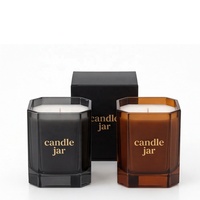 Bocaux à bougies en verre carrés colorés à marque privée avec boîte cadeau – Récipients de luxe pour bougies