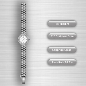 Montre à quartz pour femme Sunflower Crystal, bracelet fin en maille milanaise, montre-bracelet de luxe pour femme, logo personnalisé disponible - Product Image 1