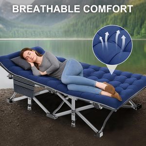 Lit <span class=keywords><strong>de</strong></span> camping pour adulte 28 pouces <span class=keywords><strong>extra</strong></span> <span class=keywords><strong>large</strong></span>, robuste, en Oxford 1200D, pliable, en métal, portable, avec <span class=keywords><strong>sac</strong></span> <span class=keywords><strong>de</strong></span> transport pour la chambre à coucher et l'extérieur - Product Image 4