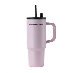 Large Capacity Stainless Steel Travel <b>Cup</b> 720ml <b>with</b> Handle <b>Straw</b> Lid Vacuum Insulated <b>Coffee</b> Mug - Product Image 1