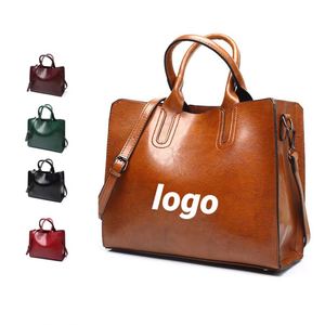 Bolso de Mano Personalizado para Mujer, Estilo Retro, Bolsos de Hombro de Cuero Encerado de Lujo - Product Image 1