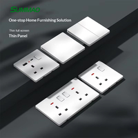 SUMMAO Enchufe de Pared Ultrafino con Interruptor, Versión Internacional para Hong Kong, Macao y Reino Unido, 13A, Multifuncional, con Múltiples Orificios