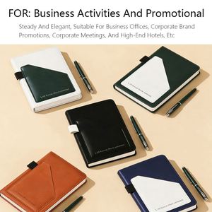 Creative Custom A5 Notebook with Elegant Pocket Pen Holder PU Leather Business 100 <b>Sheets</b> 200 Pages Notebook - Product Image 6