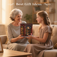 Набор для взрослых Building Blocks Mystery Book Nooks: креативный 3D деревянный пазл и кукольный домик со скрытыми историями