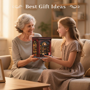 Kit de construction de niches à livres mystère pour adultes : un puzzle 3D créatif en bois et une maison de poupée avec des histoires secrètes - Product Image 2