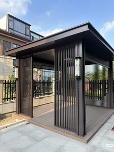 Chinesischer Landschaftspavillon, <span class=keywords><strong>Pergola</strong></span>, Gartenlaube, Wintergarten, Teeraum, Isoliert, Schalldicht, Aluminiumlegierung, Gehärtetes Glas, Offen - Product Image 3