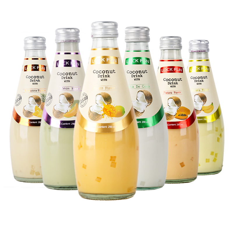 LOCKFUN minuman susu kelapa minuman jus kelapa yang mengandung air kelapa 290ml