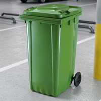 Poubelle à roulettes de 240 L, bac à déchets en plastique, poubelle à bascule pour parc extérieur