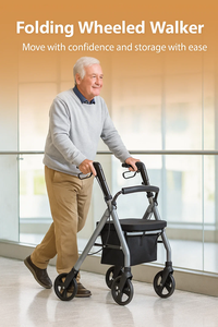 OEM ODM Cadre en alliage d'aluminium Roue Adultes Rollator Walker Helper avec siège Walker Assist for Elder Walker Rollator - Product Image 2