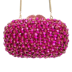 <span class=keywords><strong>Borsa</strong></span> Clutch di Lusso <span class=keywords><strong>Fucsia</strong></span> Fatta a Mano con Cristalli Rosa e Diamanti, <span class=keywords><strong>Borsa</strong></span> da Sera da <span class=keywords><strong>Donna</strong></span> con Strass e Catene Metalliche per Matrimoni e Feste - Product Image 3