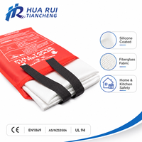 Couverture anti-feu d'urgence en silicone, couverture en fibre de verre haute température pour cuisine, maison, camping-car, garage, vente en gros