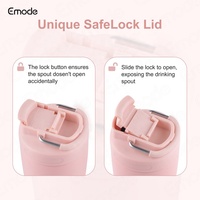 Gobelet isotherme Emode, gobelet de voyage à double paroi pour café, gobelet à café réutilisable en acier inoxydable avec couvercle à poignée pliable à verrouillage