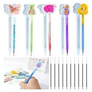DM900 oso pato mariposa conejito Cordero lindo Animal en forma de resina coctelera fundición bolígrafo moldes de silicona arena movediza herramientas para hacer bolígrafos - Product Image 1