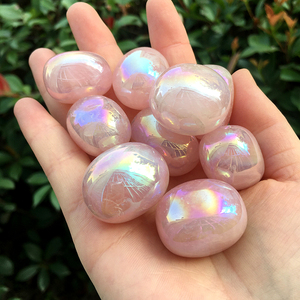 Bán Buôn Giá Angel Aura Rose Quartz Tumbles Để Chữa Bệnh Pha Lê Nhỏ Lòng Bàn Tay <span class=keywords><strong>Tumbled</strong></span> Đá Để Bán - Product Image 4