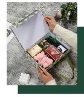Emballage en carton rigide de couleur personnalisée boîte-cadeau en papier magnétique pliable à plat haut de gamme avec poignée