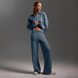 2026 Women's <b>Knit</b> <b>Sets</b> Lounge wear Autumn Winter Polo Collar <b>Knitted</b> Pullover Trousers Women Sweater <b>Set</b> - Product Image 4